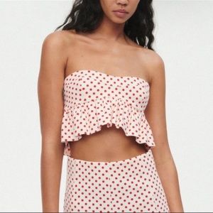 ✨NWT Zara✨Red Polka Dot Bustier Top